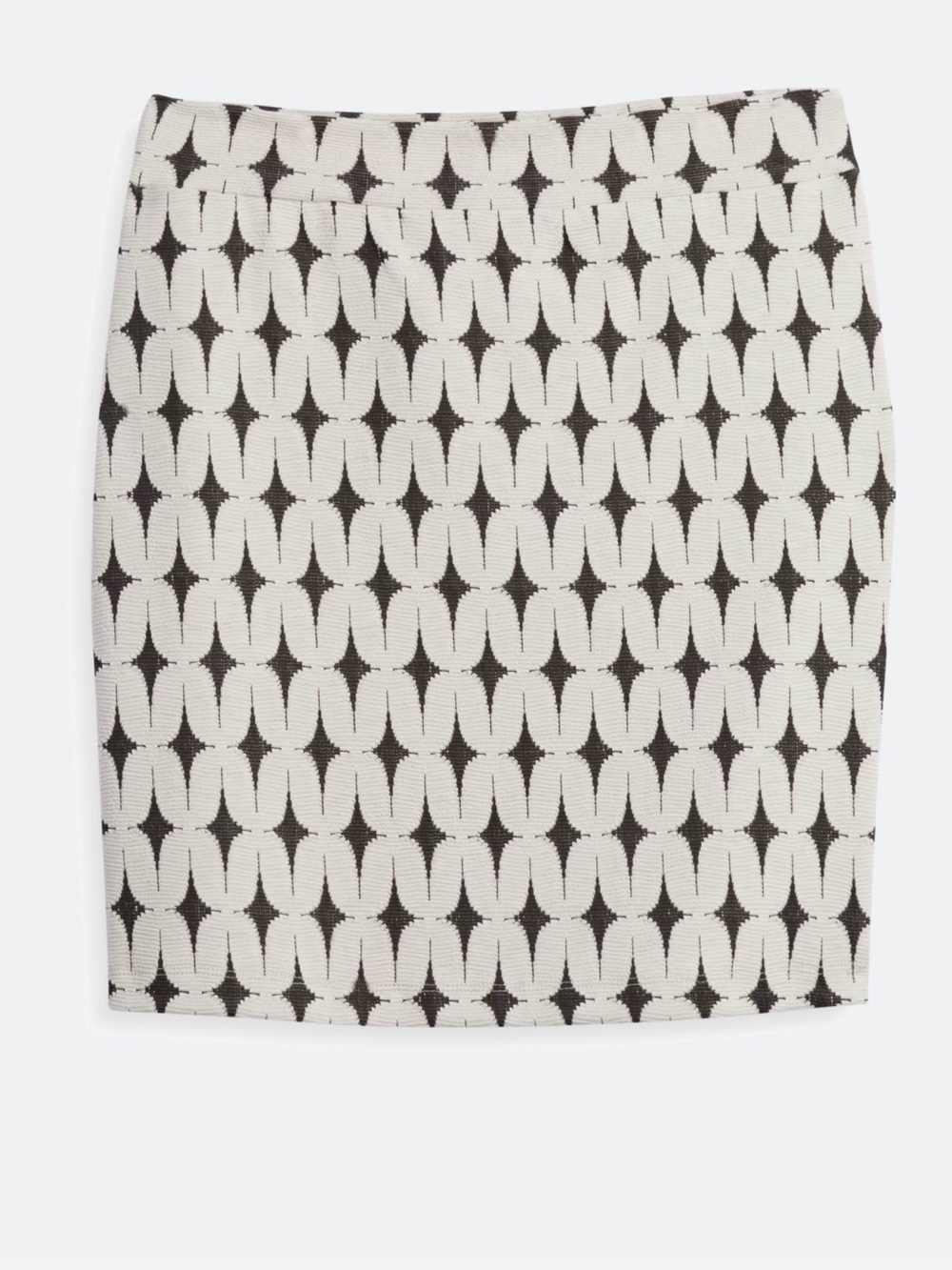 Renee C. Geometric Knit Pencil Skirt in Black and Cream